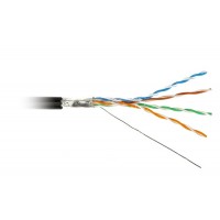 Hyperline FUTP4-C5E-S24-OUT-PE-BK-100 (100 м) Кабель витая пара, экранированный F/UTP