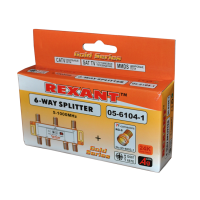 Делитель на 6 в упаковке 6-WAY Splitter Gold (+ 7 F-разъемов) Rexant