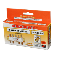 Делитель на 8 в упаковке 8-WAY Splitter Gold (+ 9 F-разъемов) Rexant