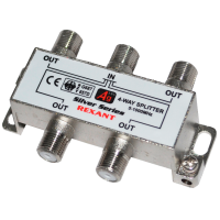 Делитель на 4 в упаковке 4-WAY Splitter Silver (+ 5 F-разъемов) Rexant