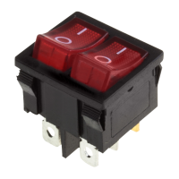 Выключатель клавишный красный с подсветкой двойной 250V 6A (6c) ON-OFF (RWB-305)