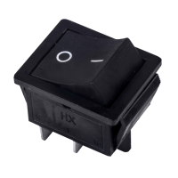 Выключатель клавишный черный б/фикc 250V 15А (4с) On-Off (RWB-501, SC-767)