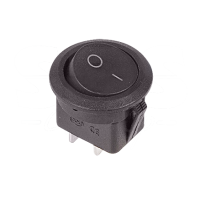 Выключатель клавишный черный круглый 250V 6А (2с) On-Off (RWB-212, SC-214, MRS-102-8)