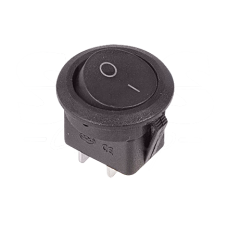 Выключатель клавишный черный круглый 250V 6А (2с) On-Off (RWB-212, SC-214, MRS-102-8)