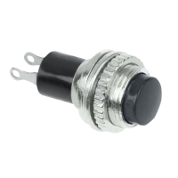 Выключатель-кнопка 220V 2А (2с) ON-OFF, металл, черная Mini (RWD-213)