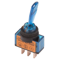 Тумблер однополюсный 12V 20А (3c) ON-OFF с синей подсветкой (ASW-13D)