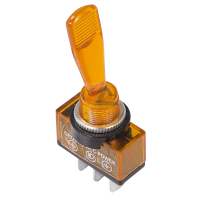 Тумблер однополюсный 12V 20А (3c) ON-OFF с желтой подсветкой (ASW-13D)