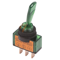 Тумблер однополюсный 12V 20А (3c) ON-OFF с зеленой подсветкой (ASW-13D)