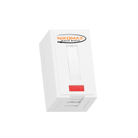Розетка настенная 1 порт RJ-45 Nikomax, CAT5e, неэкранированная, со шторкой, белая