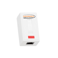 Розетка настенная 1 порт RJ-45 Nikomax, CAT5e, на печатной плате, неэкранированная, белая