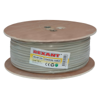 Кабель коаксиальный RG-8X Rexant, 50 Ом, серый, 100 м