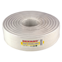 Кабель коаксиальный RG-6U Cu 64 Rexant, белый, 100 м