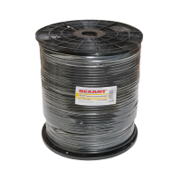 Кабель коаксиальный RG-6U Cu 48 Rexant, полиэтилен, черный, 305 м
