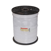 Кабель коаксиальный RG-6U Cu 64 Rexant, белый, 305 м