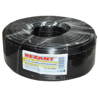 Кабель коаксиальный RG-58A/U Rexant, 50 Ом, черный, 100 м
