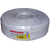 Кабель коаксиальный RG-6U Rexant, белый, 100 м
