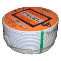 Кабель коаксиальный SAT 50 M Cu/Cu Cavel, белый, 100 м