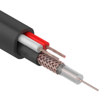 Кабель видеонаблюдения КВК-П D=2 x 0.75 мм2 Rexant, наружный, черный, 200 м