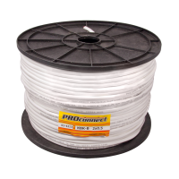 Кабель видеонаблюдения D=7 мм + 2 x 0.5 мм Proconnect, белый, 200 м