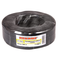 Кабель телефонный 2 жилы Rexant, черный, 100 м
