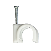 Крепеж кабеля круглый 4 мм MAKRplast, каленый гвоздь 20 мм, 200 шт