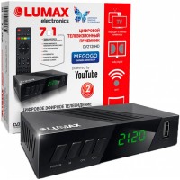 Приемник эфирный DV2120HD Lumax, GX чип, дисплей, 4 кнопки, Wi-Fi, Dolby, 3 RCA, HDMI, 5В