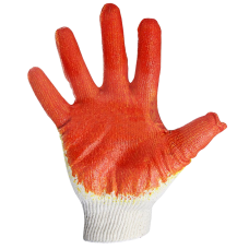 Перчатки Х/Б с латексным покрытием, 5 нитей, красные, пара