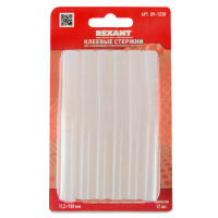 Термоклей d=11.3 мм, L=100 мм Rexant, прозрачный, 12 шт/упак