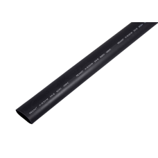 Термоусадочная трубка 24.0 мм / 8.0 мм Rexant, черная, 1 м