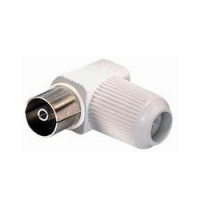 Разъем ТВ(гнездо) зажимной на RG6 FS19W Transmedia пластиковый, угловой