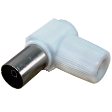 Разъем ТВ(гнездо) зажимной на RG6 1162 RTM пластиковый, угловой