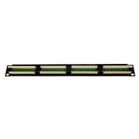 Патч-Панель 19" RIPO, 24 гнезда RJ-45, 1U, CAT5e, универсальная, неэкранированная, черная
