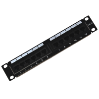 Патч-Панель 10" Rexant, 12 гнёзд RJ-45, CAT5e, Dual IDC, монтаж в стойку