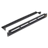 Патч-Панель 19" Nikomax, 24 гнезда RJ-45, CAT5e, неэкранированная, с органайзером, черная