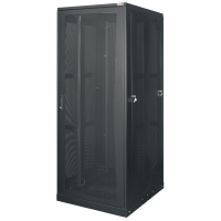 Шкаф напольный серверный 19" 24U (1309 x 600 х 1000) дверь стеклянная, стенки металлические перфорированные TLK