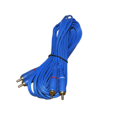 Шнур 2 RCA - 2 RCA 5 мм GOLD синий Rexant, 3 м