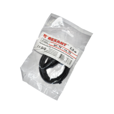 Шнур ТВ (штекер) - ТВ (гнездо) Rexant, черный, 1.5 м