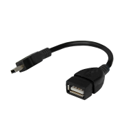 Шнур OTG USB A(гнездо) - Mini 5pin USB B(штекер) Rexant, черный, 0.15 м