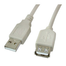 Шнур USB 2.0 A(штекер) - USB 2.0 A(гнездо), белый, 2 м