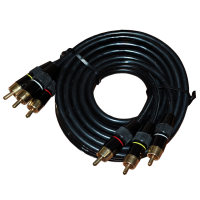 Шнур 3 RCA - 3 RCA 5 мм GOLD металл Rexant, премиум, 1.5 м