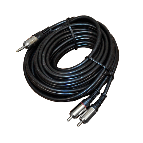 Шнур TRS 3.5 мм - 2 RCA GOLD металл Rexant, премиум, 5 м