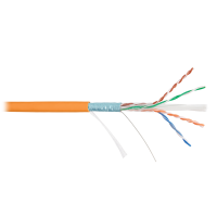 Кабель витая пара FTP 4PR 23AWG CAT6 Nikolan, LSZH, оранжевый, 305 м