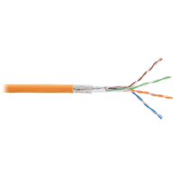Кабель витая пара SFTP 4PR 24AWG CAT5e Nikolan, LSZH, оранжевый, расширенная гарантия, 305 м