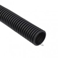 Труба гофрированная ПНД 16 с зондом Rexant, черная, 100 м