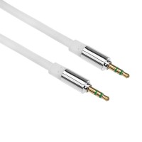 Кабель плоский Aux, белый, 1 м