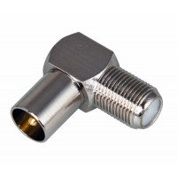 Переходник F(гнездо) - ТВ(штекер) угловой Rexant, 50 шт/упак