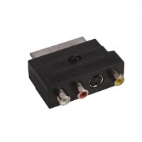 Переходник SCART(штекер) - 5 SCART(гнездо) - 3 RCA - SVHS, с переключателем