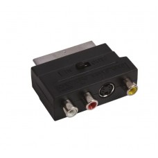 Переходник SCART(штекер) - 5 SCART(гнездо) - 3 RCA - SVHS, с переключателем