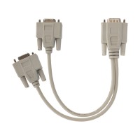 Переходник VGA (штекер) - 2 VGA (гнездо) Rexant, серый провод