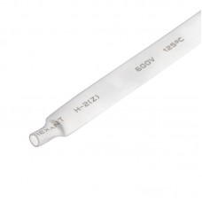 Термоусадочная трубка 8.0 мм / 4.0 мм Rexant, белая, 1 м